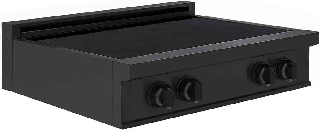 30 Inch Professional Induction Cooktop with 4 Burners, Durable Ceramic Glass, Flexible Zones, Precision Control - Black Stainless Steel