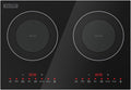 Empava Double/Dual Induction Cooktop 2 Burner, Shatter-proof Flat Glass Top, 18 Levels from 120°F to 460°F, 3 Preset Mode, Bulit-in/Countertop, 110~120 Volt Plug in Electric Stove for Kitchen, RV