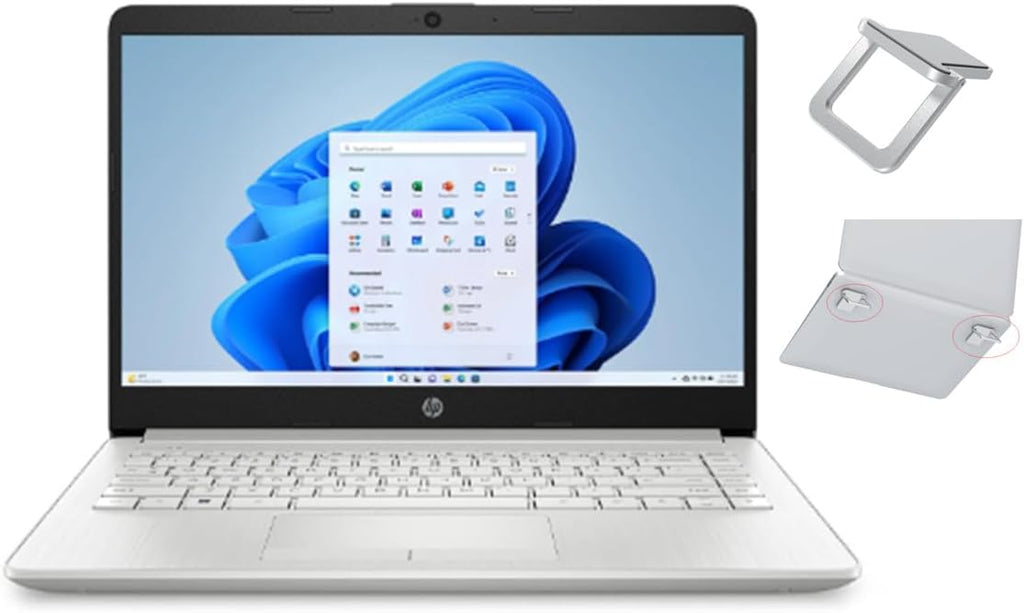 Hp Stream 14' HD Laptop | Intel Celeron N4120 Processor | Intel UHD Graphics 600 | Microsoft Office 365 | 4GB RAM | 64GB SSD | Windows 11 S | Bundle with Laptop Stand