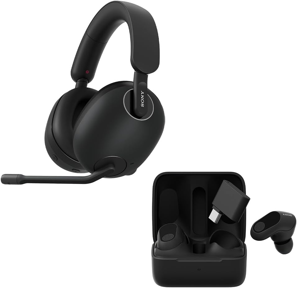 Sony INZONE H9 Wireless Noise Canceling Gaming Headset (Black) + Wireless Gaming Earbuds (Black)