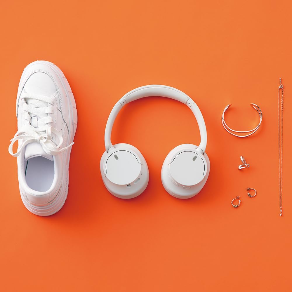 Sony WH-CH720NW Noise Canceling Wireless Bluetooth Headphones - Built-in Microphone - up to 35 Hours Battery Life and Quick Charge - Matte White