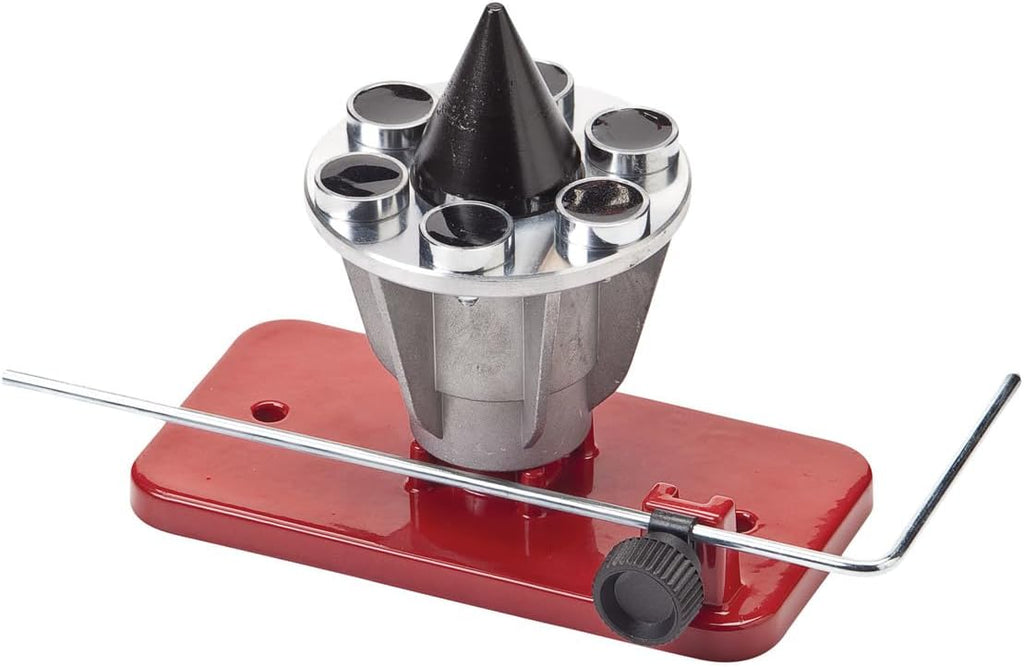 Oregon Precision Blade Balancer, Balances Blades After Sharpening, Universal Metal/Aluminium Design Improves Longevity of Mowers, For All Lawnmower Blades, Husqvarna & More (42-047), black/red