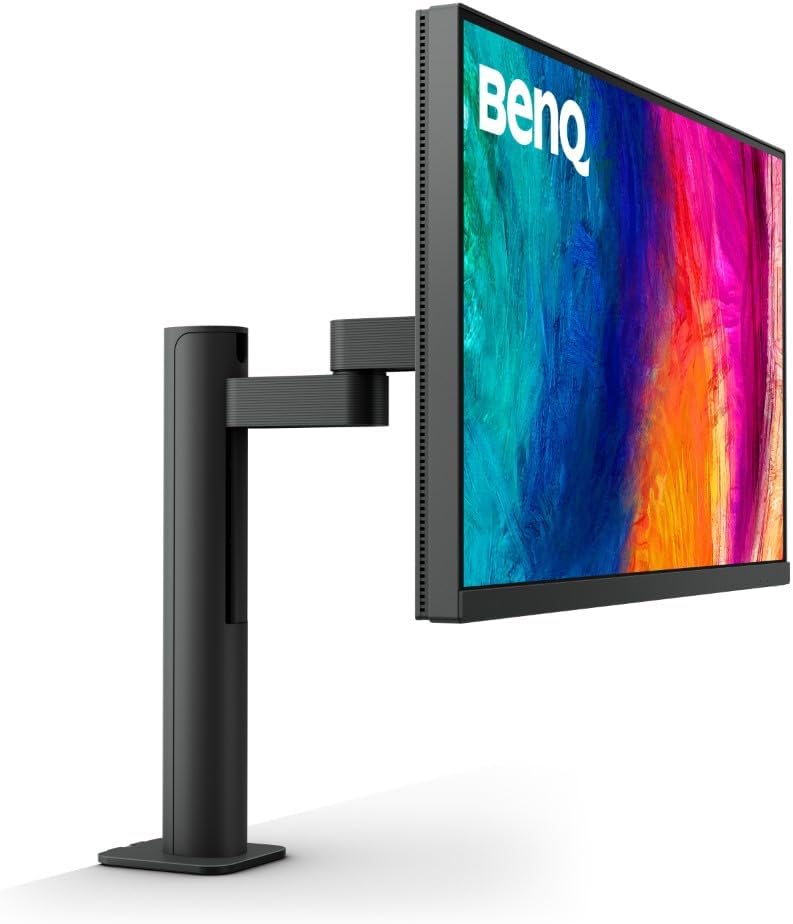 BenQ PD2705UA AQCOLOR 27' 4K UHD Ergo Arm Mac-Ready Monitor, 99% Rec. 709 & sRGB, IPS, DeltaE ≤3, ICC Sync, Factory-Calibrated, Uniformity, HotKey Puck, DisplayPort, USB-C (65W), USB Hub
