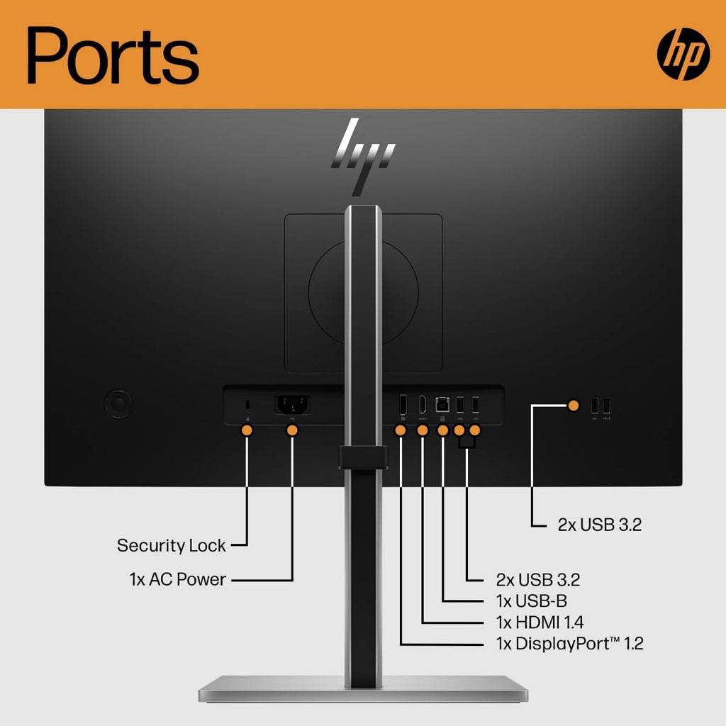 HP E24 G5 24' Class Full HD LCD Monitor - 16:9 - Black - 23.8' Viewable - in-Plane Switching (IPS) Technology - Edge LED Backlight - 1920 x 1080-250 Nit - 5 ms - HDMI - DisplayPort - USB Hub