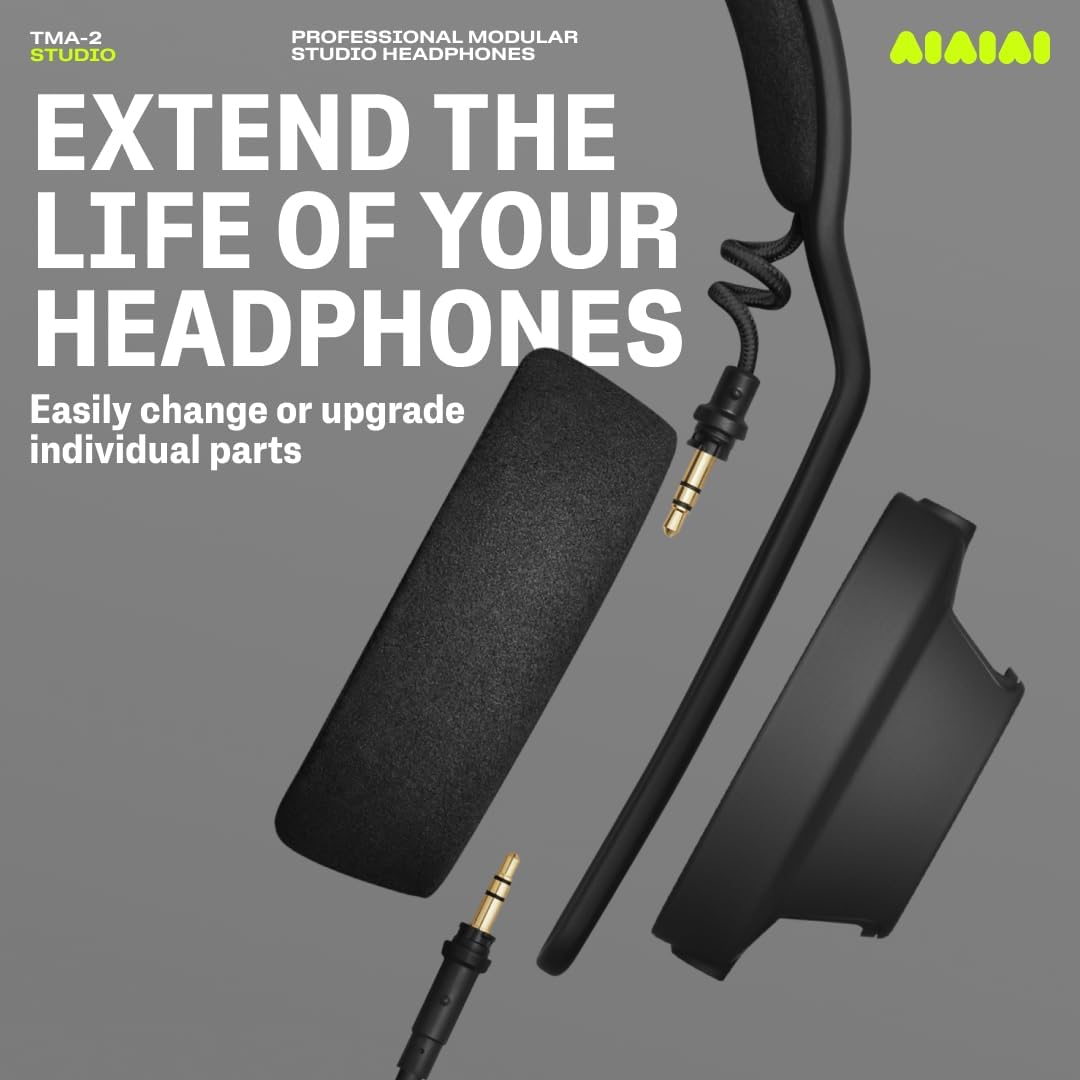 AIAIAI TMA-2 Studio Professional Modular Headphones – Highly Detailed Studio Sound – Ultra-Soft Over-Ear Alcantara® – Customizable & Replaceable Parts