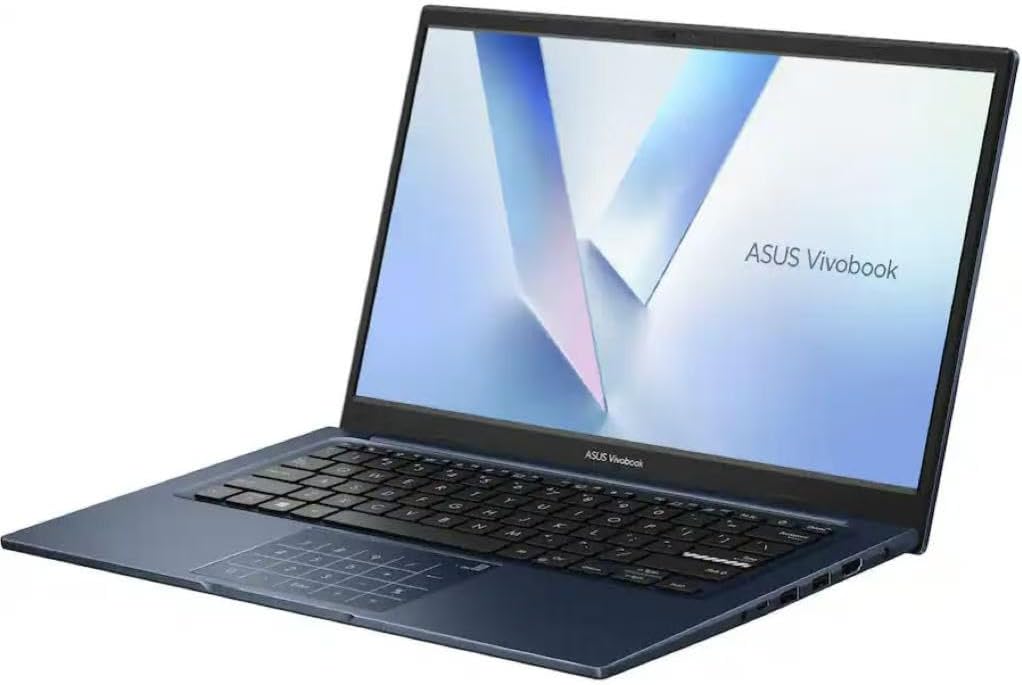 ASUS Vivobook 14 Laptop, 14' IPS 1920 x 1080 (Full HD) LED Display, Intel i5-120U, Deca-Core, 8GB RAM, 256GB SSD, HDMI, Quiet Blue, Windows 11 Home in S Mode, TWE Wireless Earbuds