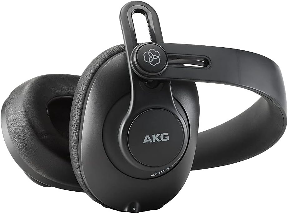 AKG Pro Audio K361BT Bluetooth Wireless or Wired, Over-Ear, Closed-Back, Light Weight, Foldable, Professional Recording Studio Headphones, Studio Monitor Mixing, Podcast, DJ Stereo Headsets, Black