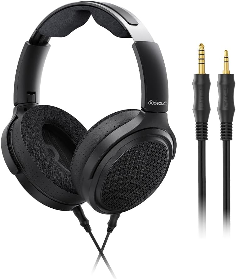 FiiO JT7 Over-Ear Planar Magnetic Headphones, 95x86mm Planar Driver, 3µm Ultra-Thin Diaphragm, Foldable Lightweight Design, Detachable 4.4mm/3.5mm Cable for Audiophiles (Black)