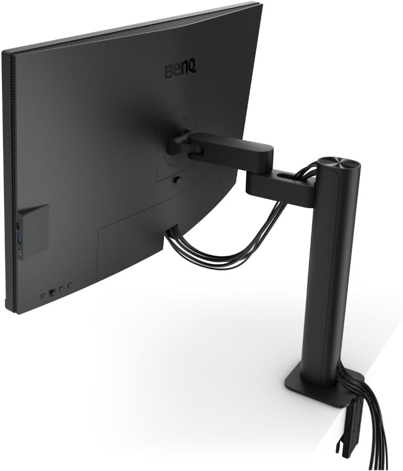 BenQ PD3205UA AQCOLOR 32' 4K UHD Ergo Arm Mac-Ready Monitor, 99% Rec.709 & sRGB, IPS, Built-in Ergo Mount, ICCSync, Uniformity, Delta E≤3, Factory-Calibrated, Pantone, USB-Hub, USB-C (90W)
