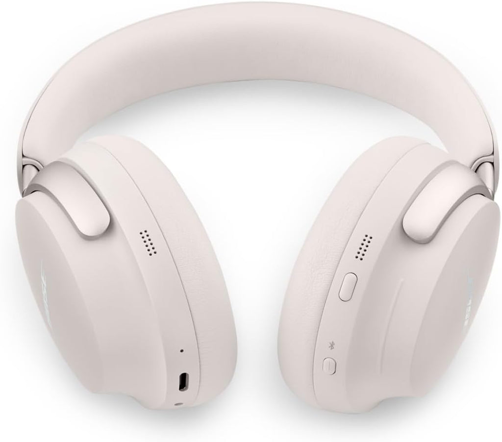 Bose QuietComfort Ultra Wireless Noise Cancelling Headphones with Spatial Audio, Over-The-Ear Headphones with Mic, Up to 24 Hours of Battery Life, White Smoke (Renewed)