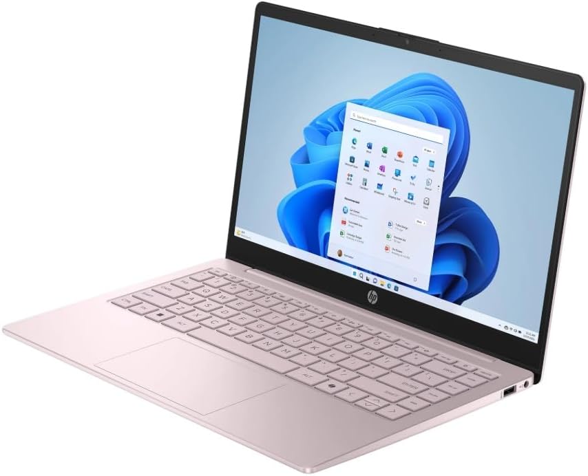 HP Student Laptop, Intel Processor N150(up to 3.6 GHz), 14 Inch LED Screen,16G RAM, 128GB Storange,One Year Office 365, Windows 11 Home,Pink
