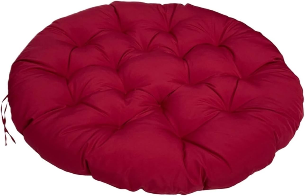 Papasan Chair Cushion, Soft Round Chair Pad with Ties, Hanging Swing Comfortable Cushion for Round Chair Swing Chair(Wine red,67 * 48 in)