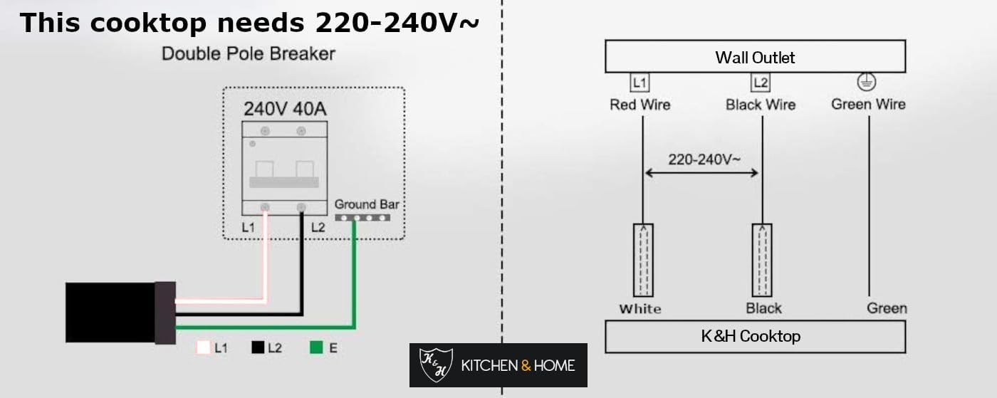 K&H 4 Burner Electric Cooktop - 30 Inch Built-In Radiant Ceramic Stove Top with 9 Power Levels & Touch Control, Compatible with All Cookware, 240V, 8000W High-Power Built-in Electric Stove, CE304-8007
