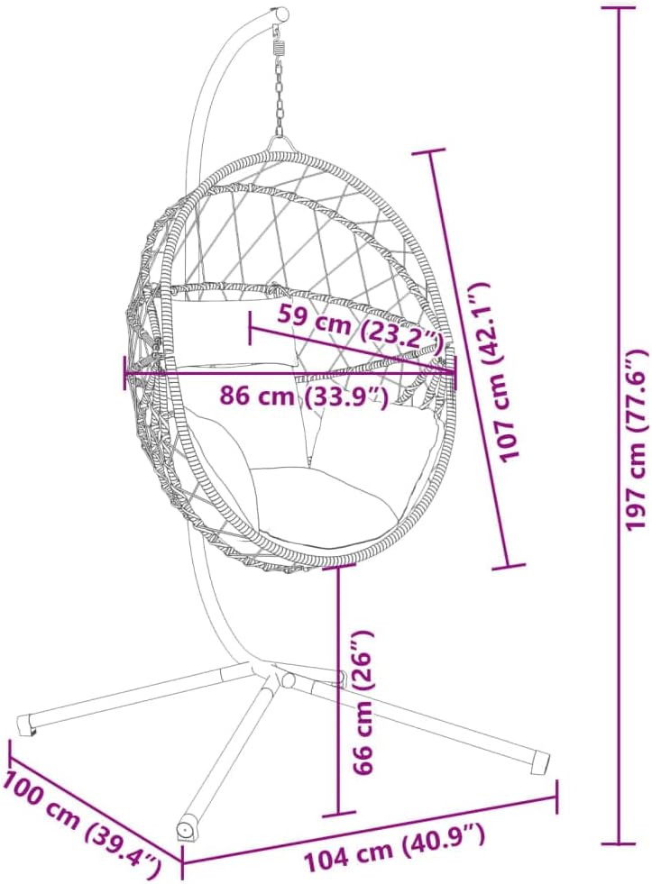 vidaXL Hanging Egg Chair Anthracite