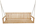 Garden Bench Seat 48-inch Wooden Porch Swing Bench with Metal Chain, with armrests and backrest Solid Wood Leisure Rocking Chair Swing Hanging Chair, Anticorrosive Hanging Bench for Outdoor