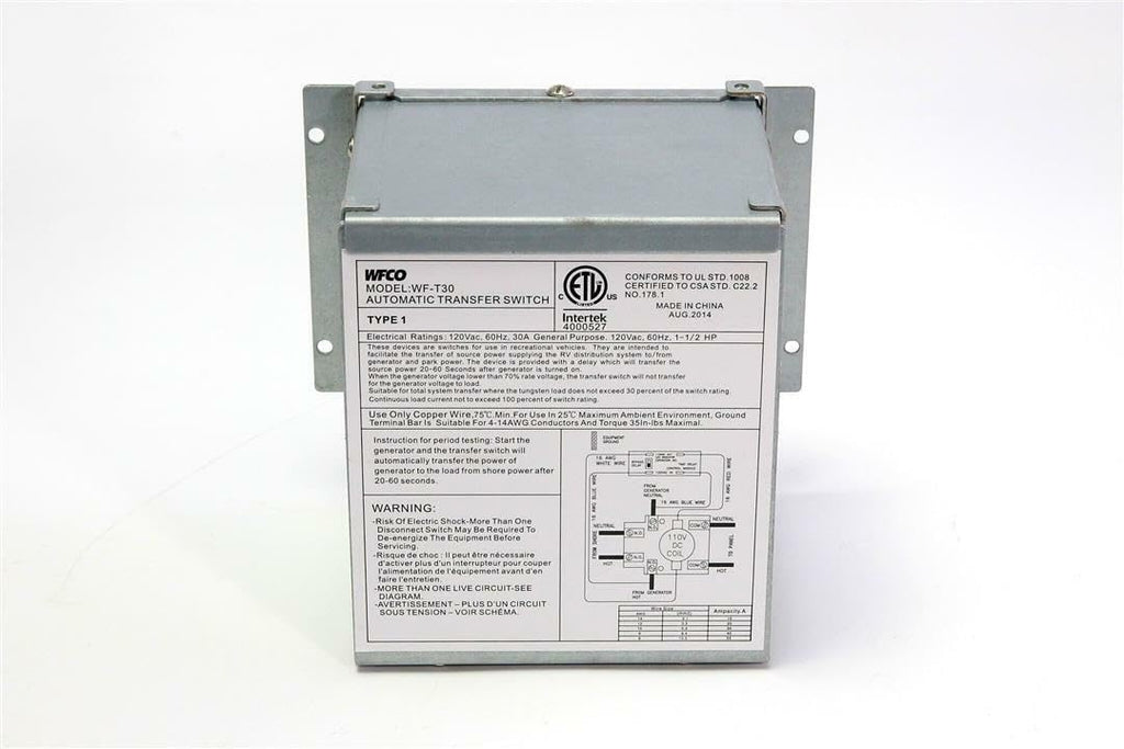 WFCO T30WM 30 Amp Transfer Switch