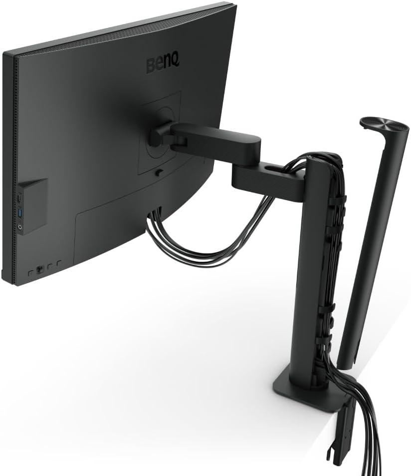 BenQ PD2705UA AQCOLOR 27' 4K UHD Ergo Arm Mac-Ready Monitor, 99% Rec. 709 & sRGB, IPS, DeltaE ≤3, ICC Sync, Factory-Calibrated, Uniformity, HotKey Puck, DisplayPort, USB-C (65W), USB Hub