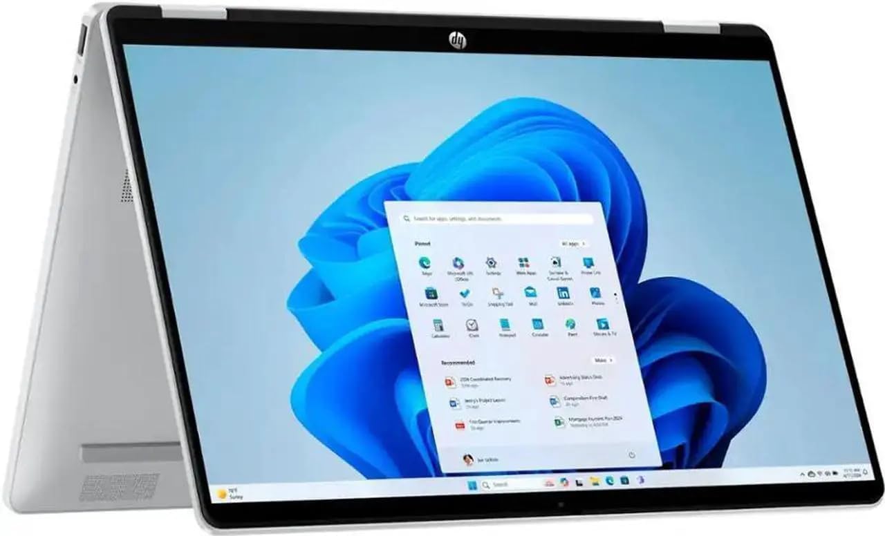 HP OmniBook 5 Flip 2-in-1 14' Full HD+ Touch-Screen Laptop | Intel Core 5 120U|Intel Graphics| Copilot | Webcam| Silver | 8GB RAM DDR5 | 512GB SSD |Windows 11 Home |Bundle with Stylus Pen