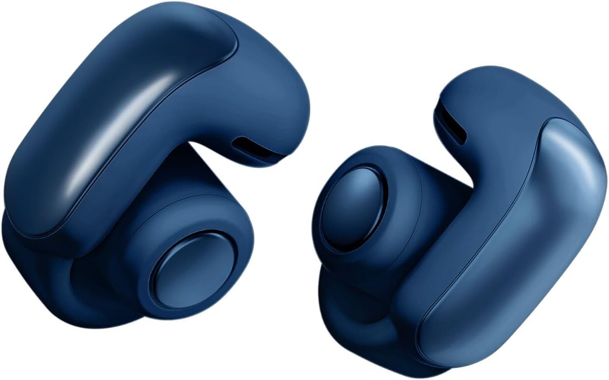 Bose Ultra Open Earbuds - Bluetooth Open Ear Earbuds with OpenAudio for Awareness, Clip-On Design for Comfort, Water Resistant, Up to 48 Hrs of Playtime, Lunar Blue - Limited Edition Color
