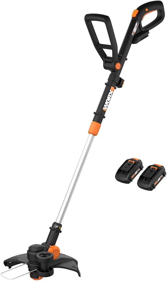 WORX 3 in 1 Cordless String Trimmer/Lawn Edger/Mini Mower, 12' Electric Weed Wacker with Command Feed, 20V Weed Eater with 5.5 LBS, 2 Batteries & Charger Included, WG170
