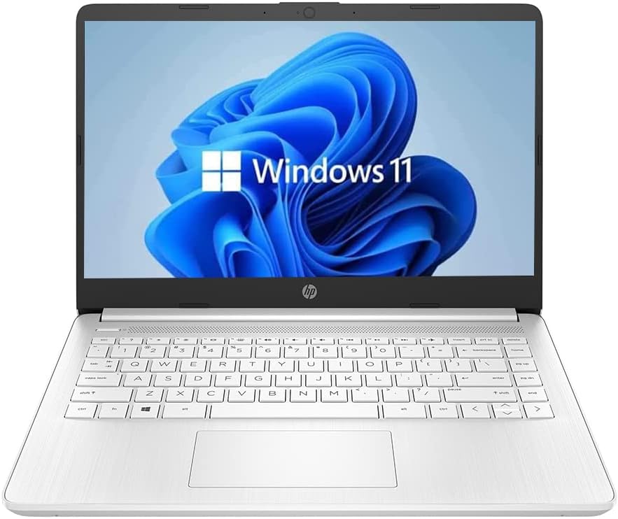 HP 14' HD Laptop, Windows 11, Intel Celeron Dual-Core Processor Up to 2.60GHz, 4GB RAM, 64GB SSD, Webcam(Renewed)