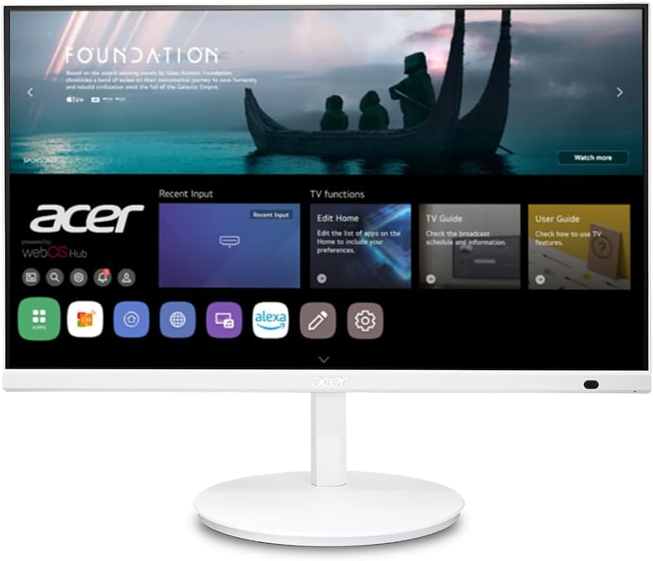acer CS272 27' IPS Full HD Smart Monitor | WebOS | Streaming TV | Bluetooth | Wireless Projection | iOT Device for Smart Home | Height Adjustable, Swivel, Tilt & Pivot | 3Wx2 Speakers | sRGB 99%