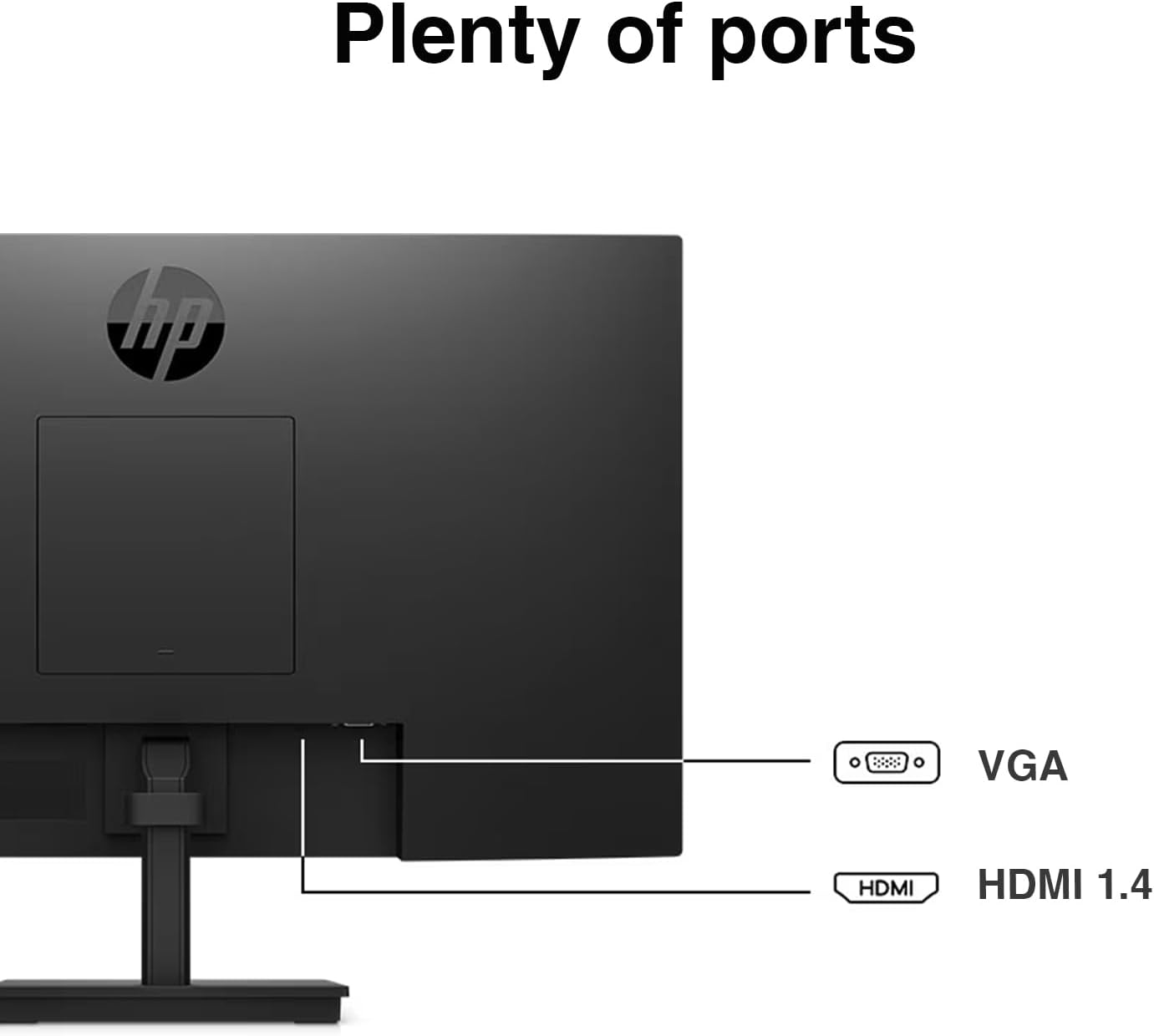 HP 24' FHD VA Monitor with 5 ms Response Time, Anti-Glare, Flicker Free, VESA Mount (100x100mm), HDMI, VGA & Dockztorm USB Port Expander, Black Color (2025 Latest Model)