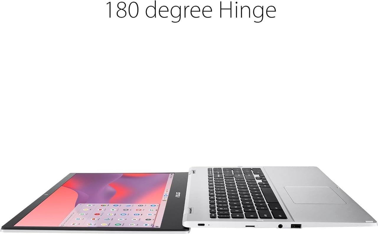 ASUS Chromebook CX1 Laptop, 15.6' FHD (1920 x 1080) LED Display, Intel Celeron N4500 Processor, 8GB RAM, 64GB eMMC, Chrome OS, Silver, TWE 64GB Micro SD Card