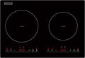 Empava Electric Stove Induction Cooktop Horizontal with 2 Burners in Black Vitro Ceramic Smooth Surface Glass 120V, 12 Inch