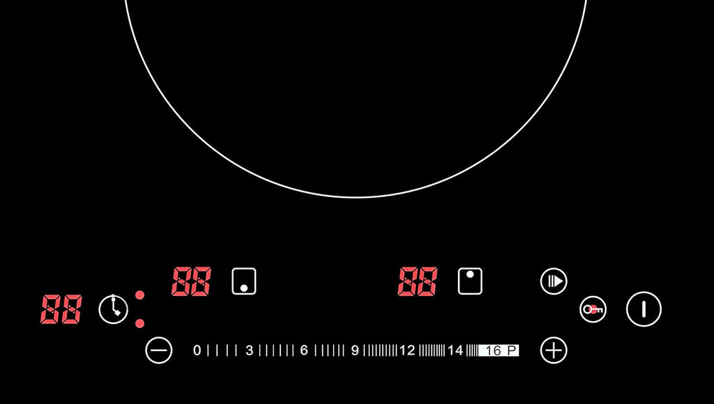 K&H Dual Induction Cooktop - 12 Inch Built-In Electric Stove Top with 17 Heating Levels - 220V, 3400W Built-in Ceramic Glass Electric Induction Cooktop - Touch Control, Timer & Child Lock, IN12-3400SL