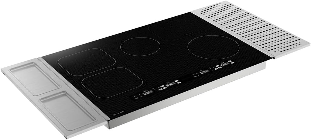 Sharp SCH3043GB 30' Induction Cooktop, Premium Glass, White LED Display, Individualized timers for each cooking zone, 4 cooking zones w/Simmer, Warm, & Melt presets, Residual heat indicator