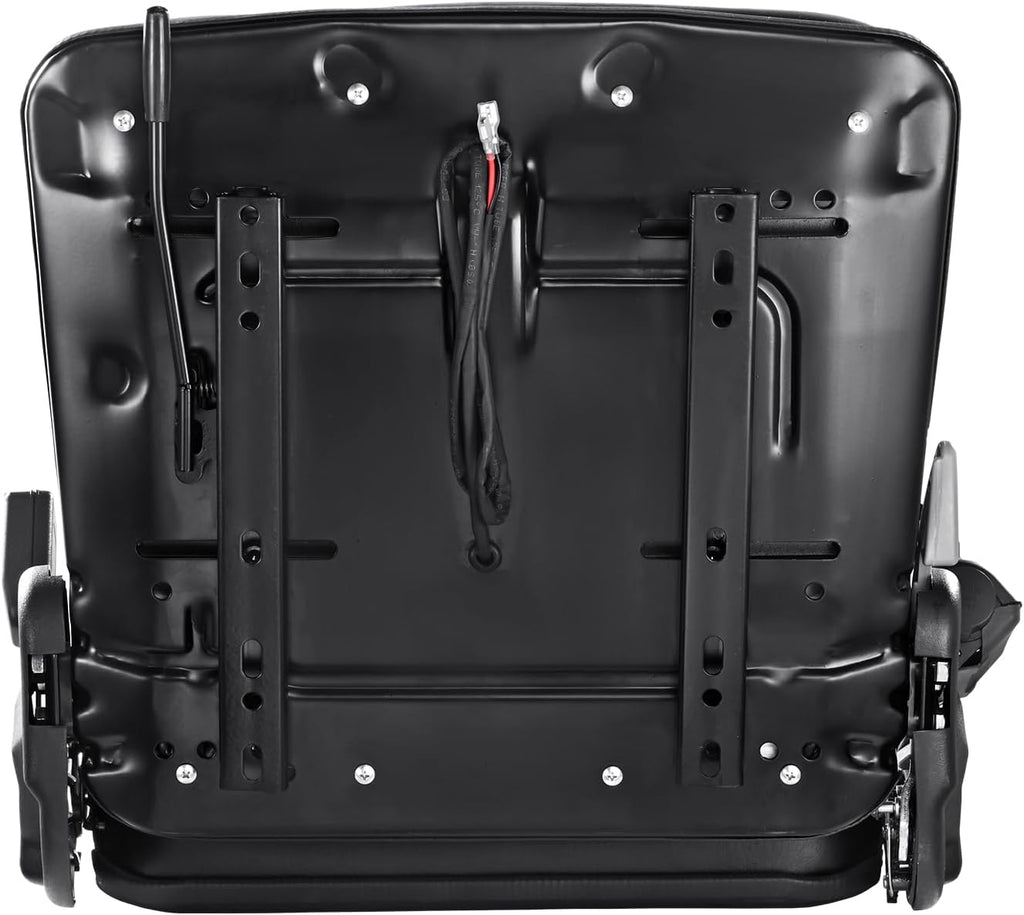 VEVOR Universal Forklift Seat, Tractor Seat with Adjustable Backrest & Safety Belt, Secure Micro Switch Design, Wear-Resistant PVC Mower Seat for Tractor Excavator, Skid Loader