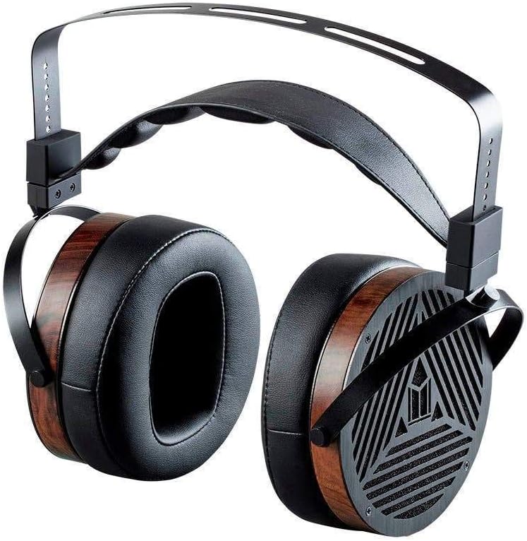Monolith Over Ear Planar Magnetic Headphones - With 106mm Driver, 50 Ohm, 10 Watt Maximum Power Handling, Open Back Design, Comfort Ear Pads For Studio/Professional, Black/Wood
