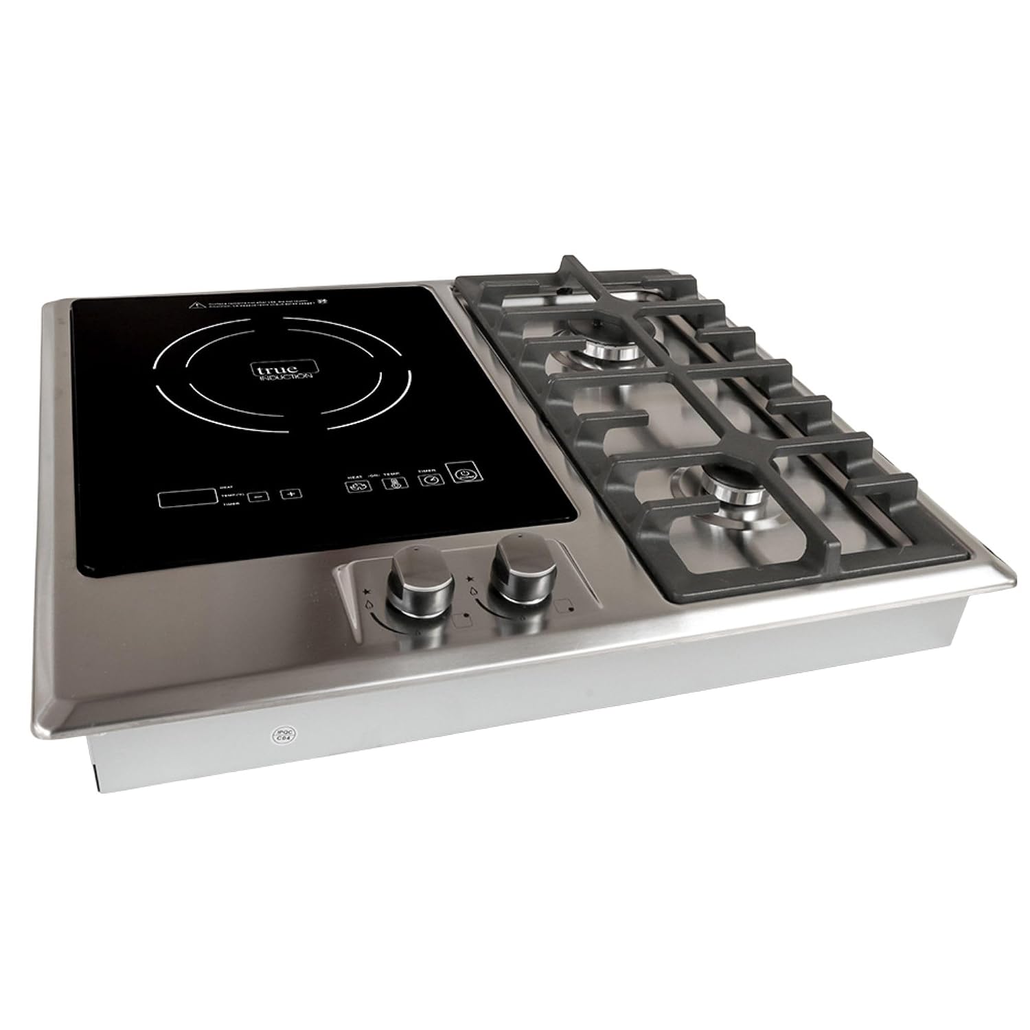 TI-1+2B 23 inch Built-In Single Induction + 2 Gas Burner Combination Cooktop, UL858 Certified