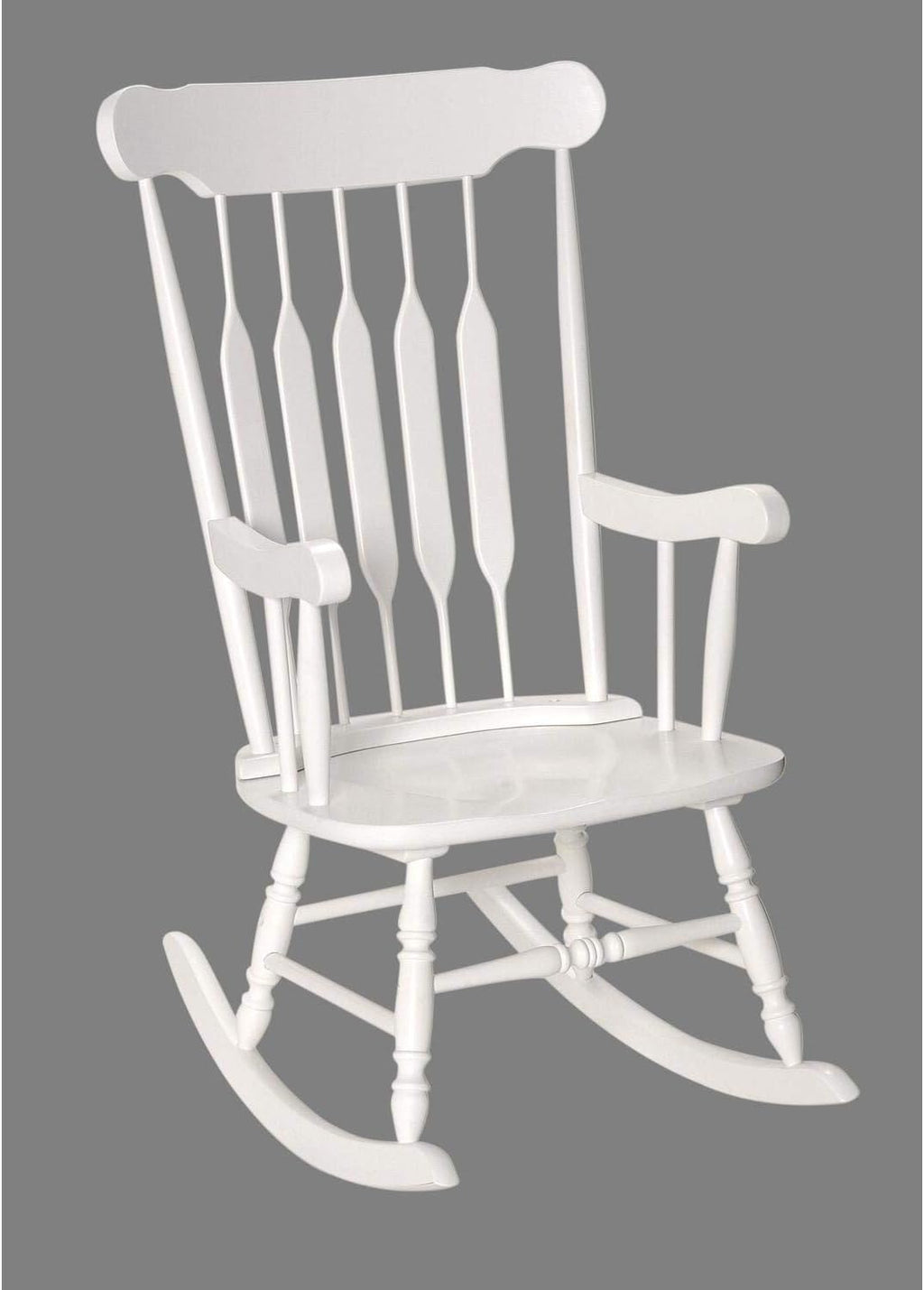 Gift Mark Rocking Chairs - Classic Wooden Rocker - Comfort Fitted Design Perfect for Living Rooms, Bedrooms, Nurserys, and More - Classic Vintage Style Chairs (White)