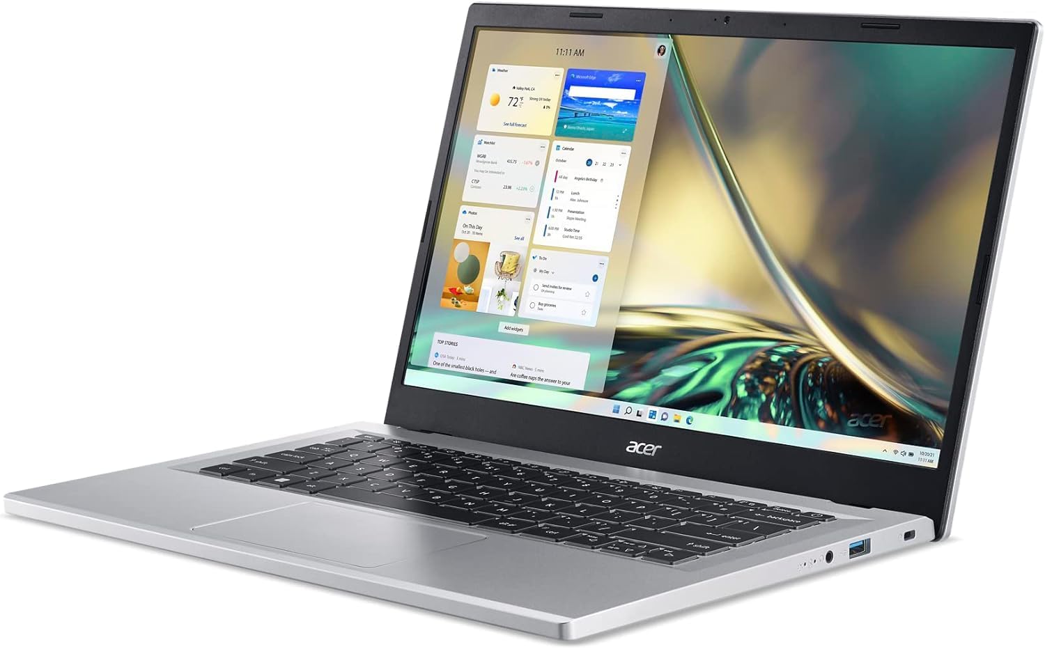 Acer Aspire 3 A314-23P-R3QA Slim Laptop | 14.0' Full HD IPS Display | AMD Ryzen 5 7520U Quad-Core Processor | AMD Radeon Graphics | 8GB LPDDR5 | 512GB NVMe SSD | Wi-Fi 6 | Windows 11 Home,Silver