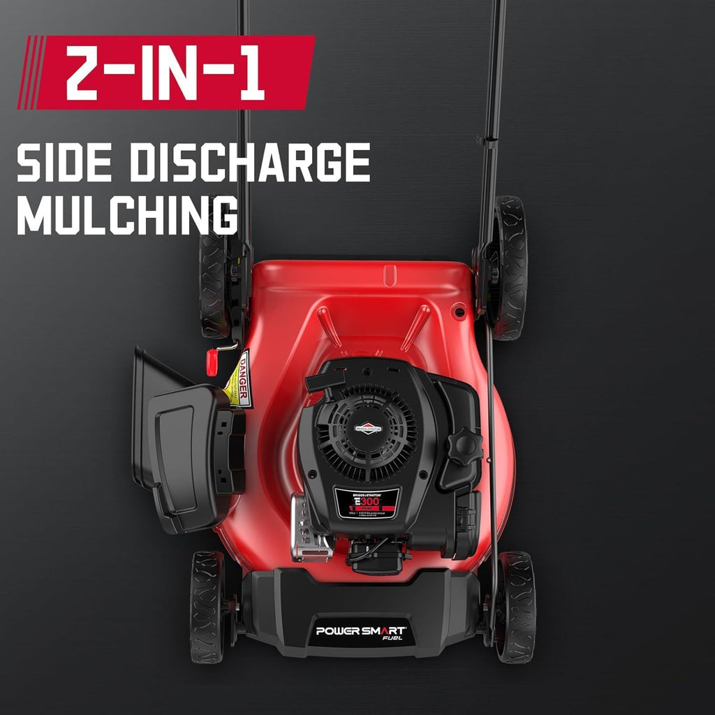 PowerSmart 21' Push Lawn Mower with B&S 125cc Engine, 2-in-1 Mulching and Side Discharge, Easy Assembly & Lightweight, Cordless Push Lawn Mowers for Garden Yard