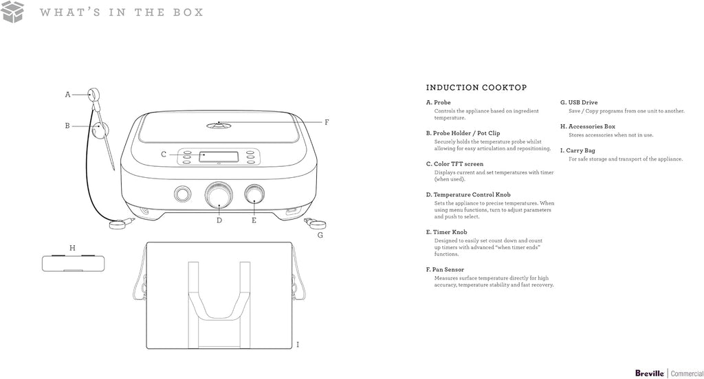 Breville Commercial CMC850BSS Control Freak Precise Temperature Controlled Induction Cooktop, Brushed Stainless Steel
