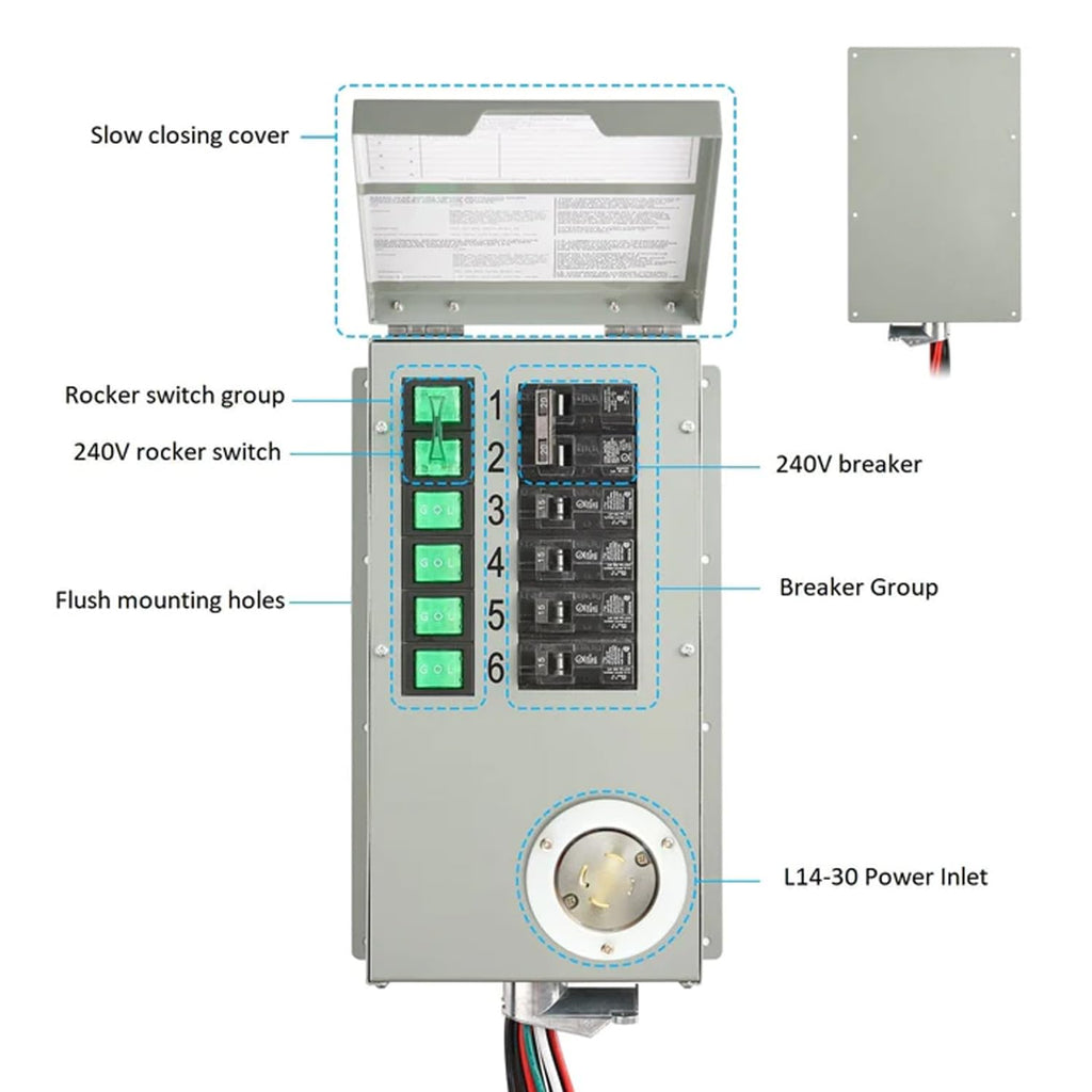 Nature's Generator Transfer Switch 6-Circuits 120/240V 30A Non-Automatic Power Transfer Kit