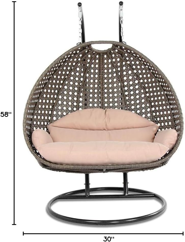 Fully Stuffed Cushion for Luxury 2 Person Hanging Swing Chair, Cushion Replacement Swing Chair Cushion Latte Color.