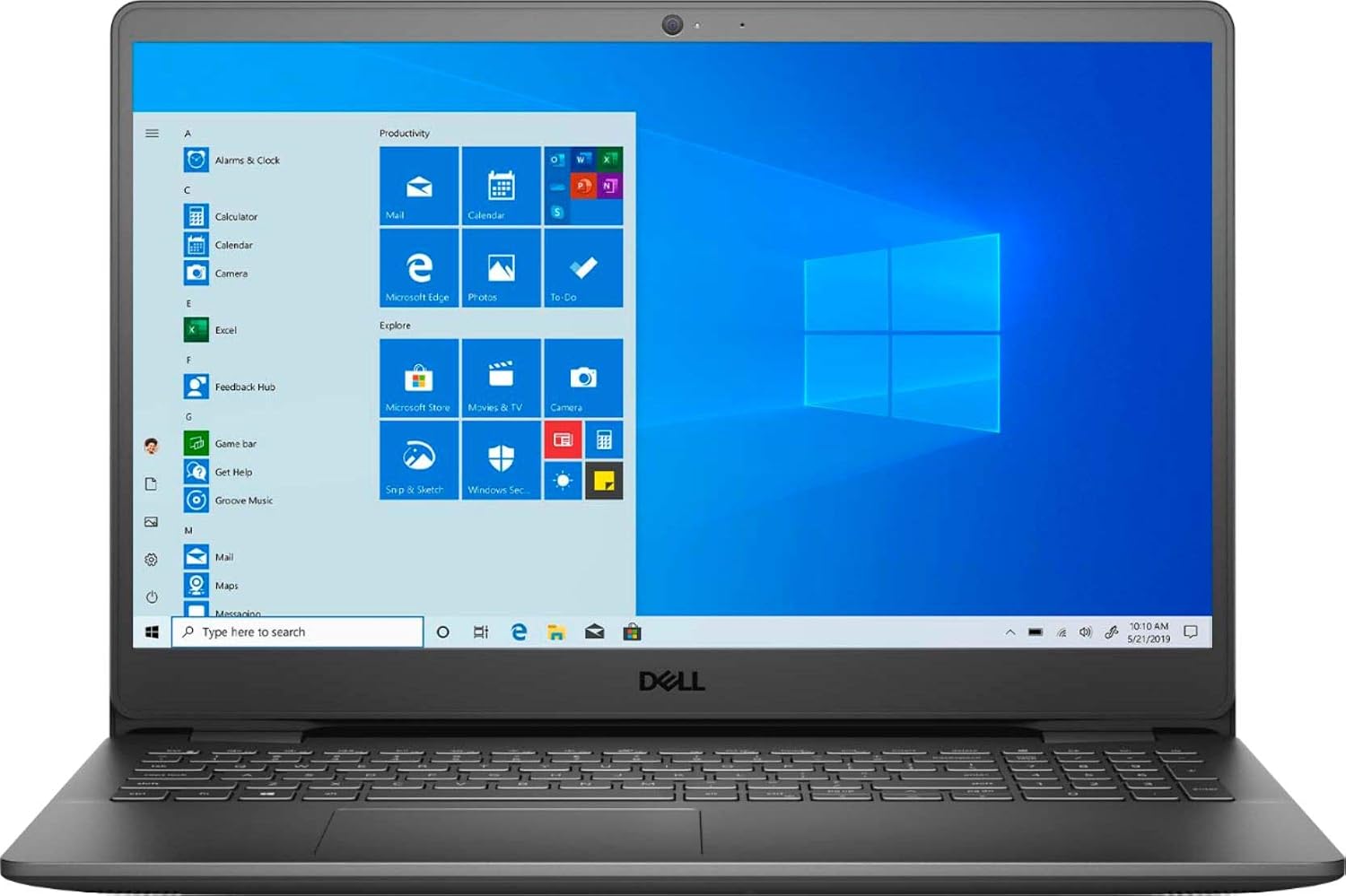 Dell 2021 Inspiron 15.6' FHD Touchscreen Laptop, AMD Ryzen 5-3450U, 8GB RAM Memory, 256GB PCIe SSD, AMD Radeon Vega 8 Graphics, Webcam, Bluetooth, Wi-Fi, HDMI, Windows 10 in S Mode