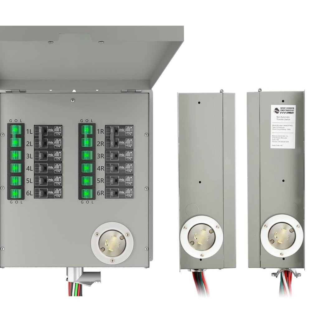 Nature's Generator Manual Transfer Switch 12-Circuits 120/240V 30A Non-Automatic Power Transfer Kit UL Approved