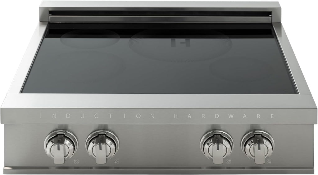 30 Inch Professional Induction Cooktop with 4 Burners, Durable Ceramic Glass, Flexible Zones, Precision Control - Stainless Steel