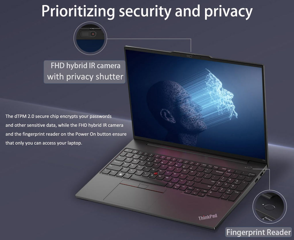 Lenovo Thinkpad E16 Gen 2 Business Laptop 16.0' IPS WUXGA Display (AMD Ryzen 5 7535U, 16GB DDR5, 512GB PCIe SSD, Backlit KYB, Fingerprint, WiFi 6E, BT 5.3, Win 11 Pro) w/DKZ Hub