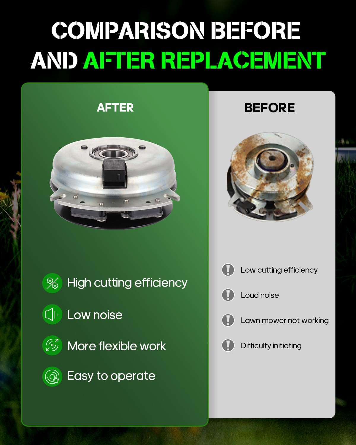ECCPP New Electric Lawn Mower Electric PTO CLUTCH Kits 50028140 Compatible With Bush Hog: 50028140 / Howard Price: 20002 / Prime: 7-06277 / Warner: 5218-60