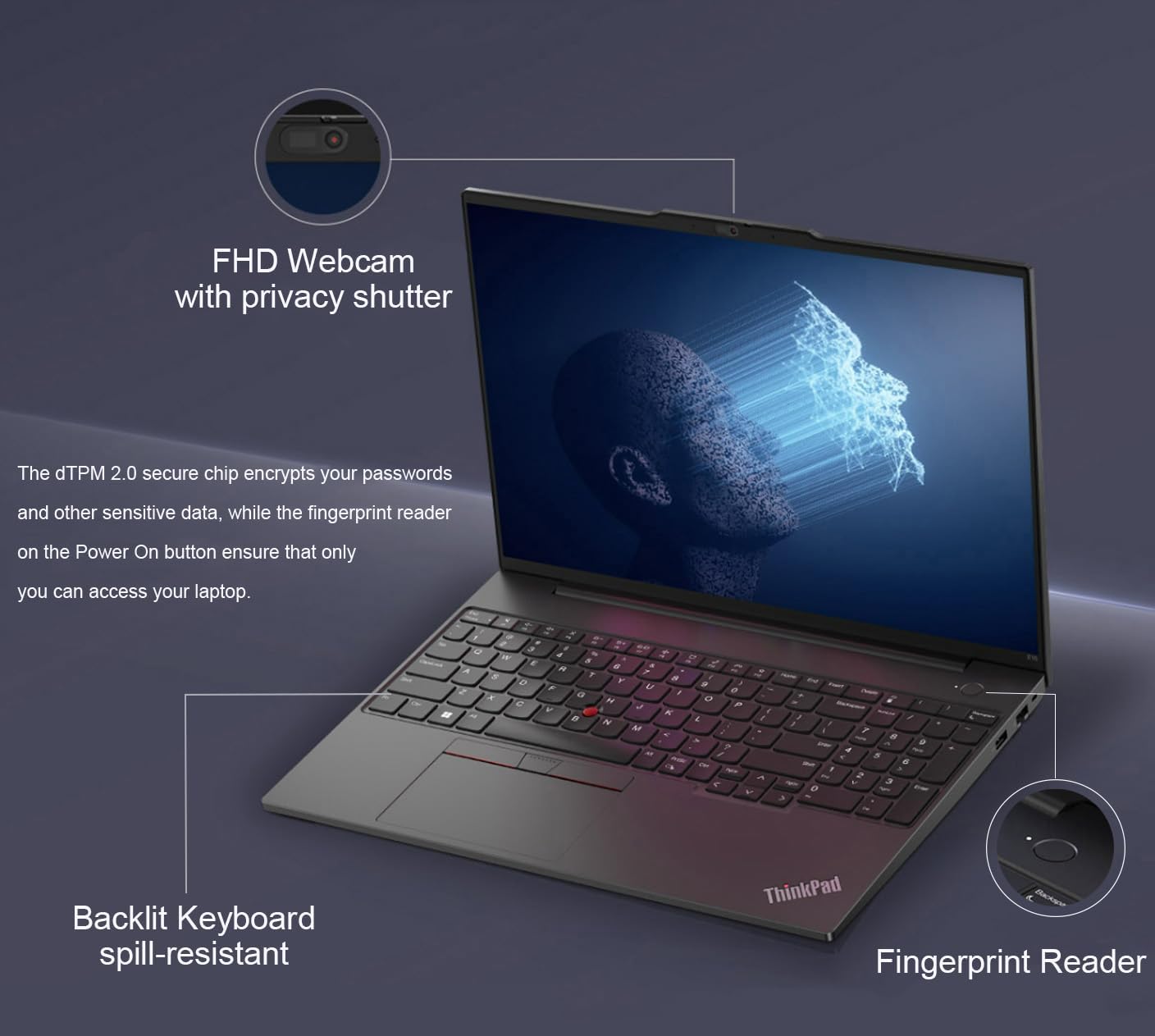 Lenovo ThinkPad E16 Business AI PC Laptop (16' FHD+ Touchscreen, Intel 12-Core Ultra 5 125U (> i7-1355U), 64GB DDR5, 2TB SSD), Backlit, Fingerprint Reader, Thunderbolt 4, Ethernet, Wi-Fi, Win 11 Pro