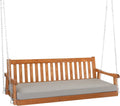 VINGLI 6 FT Outdoor Porch Swing Daybed, Upgraded Patio Hanging Swing Sofa Bench with Cushions Support 880 LBS for Yard, Garden, Brown
