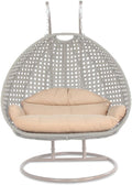 Fully Stuffed Cushion for Luxury 2 Person Hanging Swing Chair, Cushion Replacement Swing Chair Cushion Latte Color.
