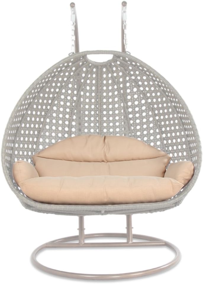 Fully Stuffed Cushion for Luxury 2 Person Hanging Swing Chair, Cushion Replacement Swing Chair Cushion Latte Color.