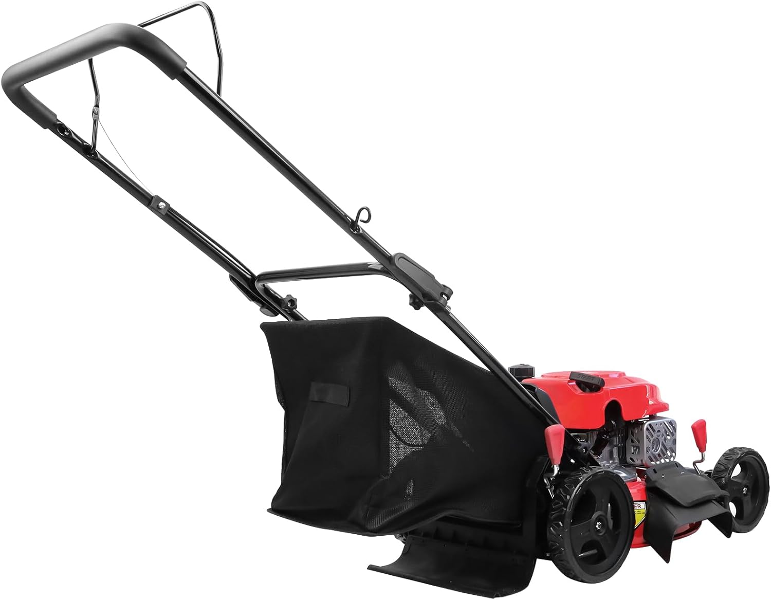 PowerSmart EasyCut 18-Inch Gas Lawn Mower, 144cc 4-Stroke OHV Engine, Push Walk-Behind, 3-in-1 Mulch/Bag/Side Discharge, Steel Deck, 6 Height Adjustment